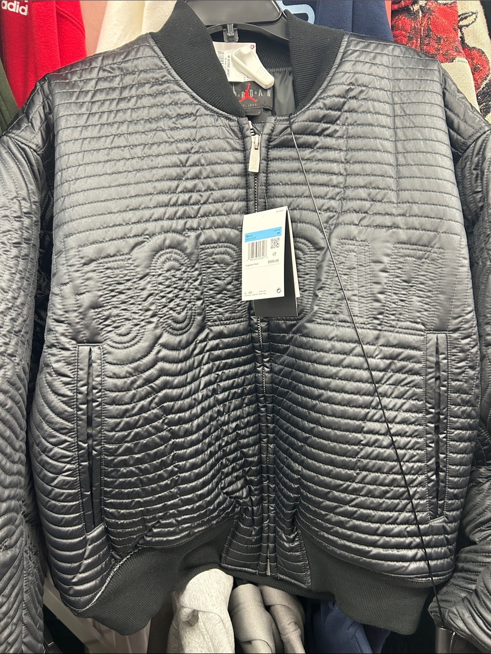 Jordan Black Quilted Bomber Jacket